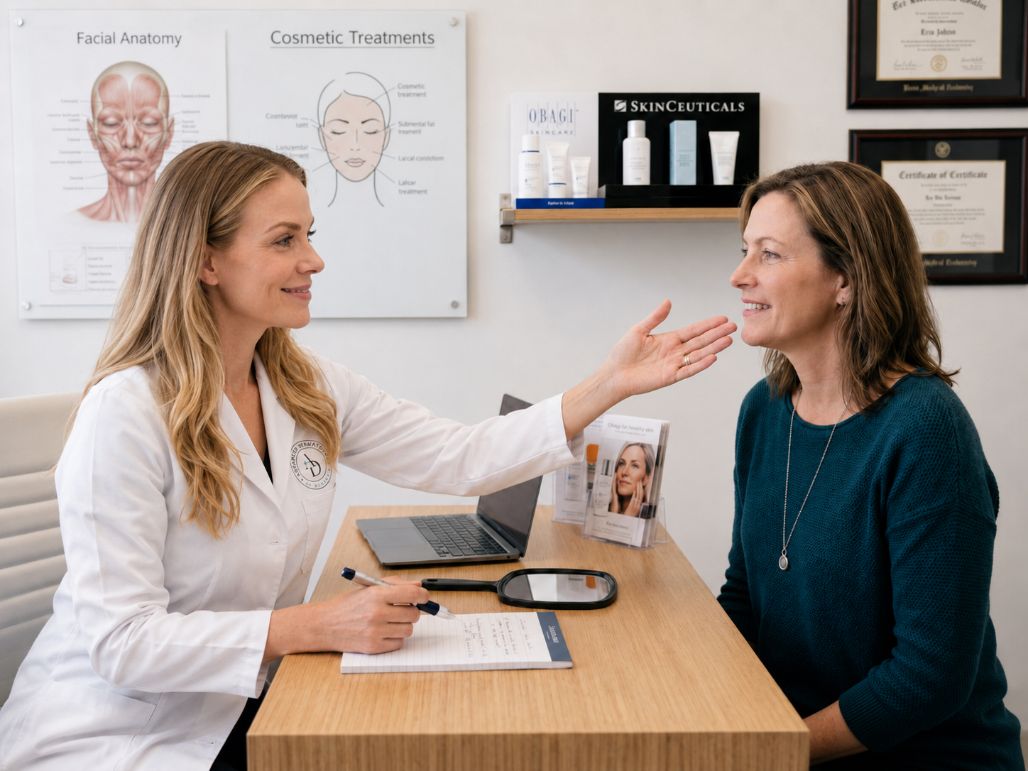 Botox consultation with a dermatology provider discussing natural-looking results
