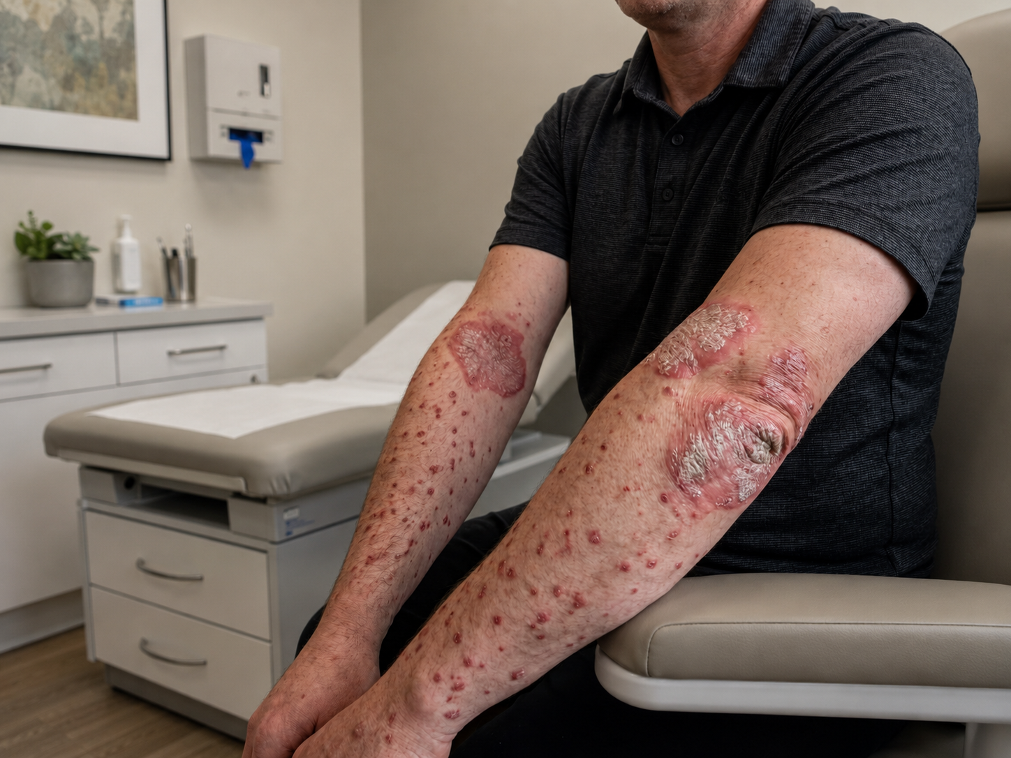 Medical dermatology skin exam