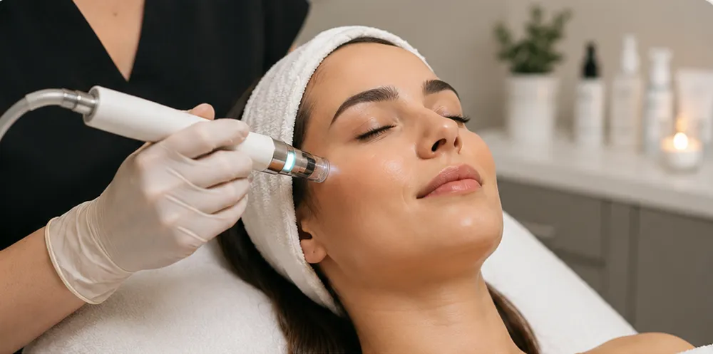 Cosmetic dermatology treatment in a clinical setting
